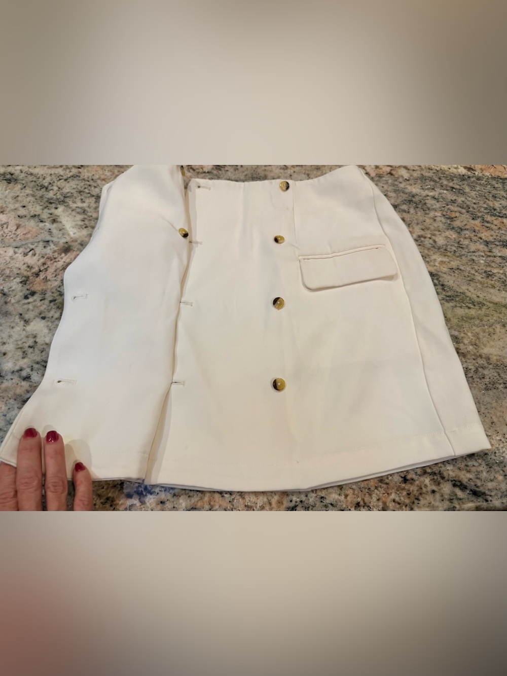 Lovers + Friends White Button Front Lined Mini Skirt Size S NWOT - Picture 9 of 11